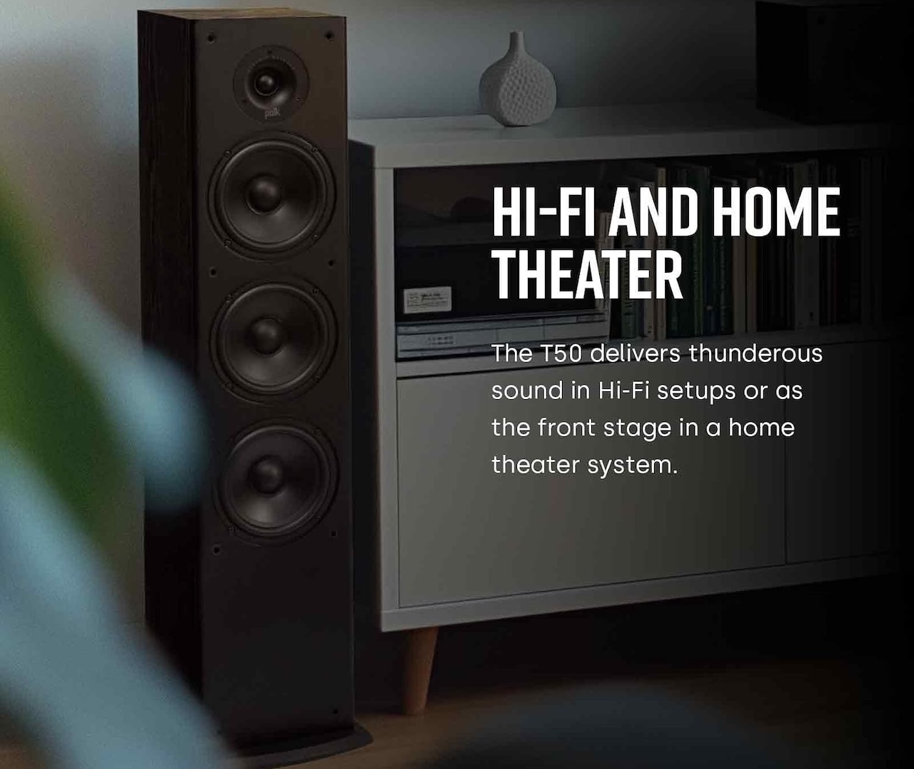 Polk Audio T50 Home Theater Floor Standing Tower Speaker 150W