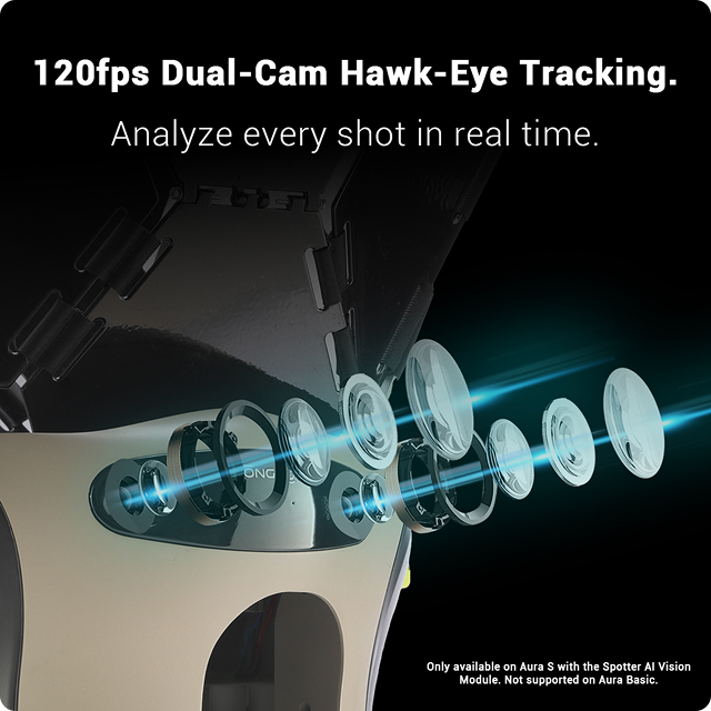 Pongbot promotional illustration of the Spotter dual-camera optical system.