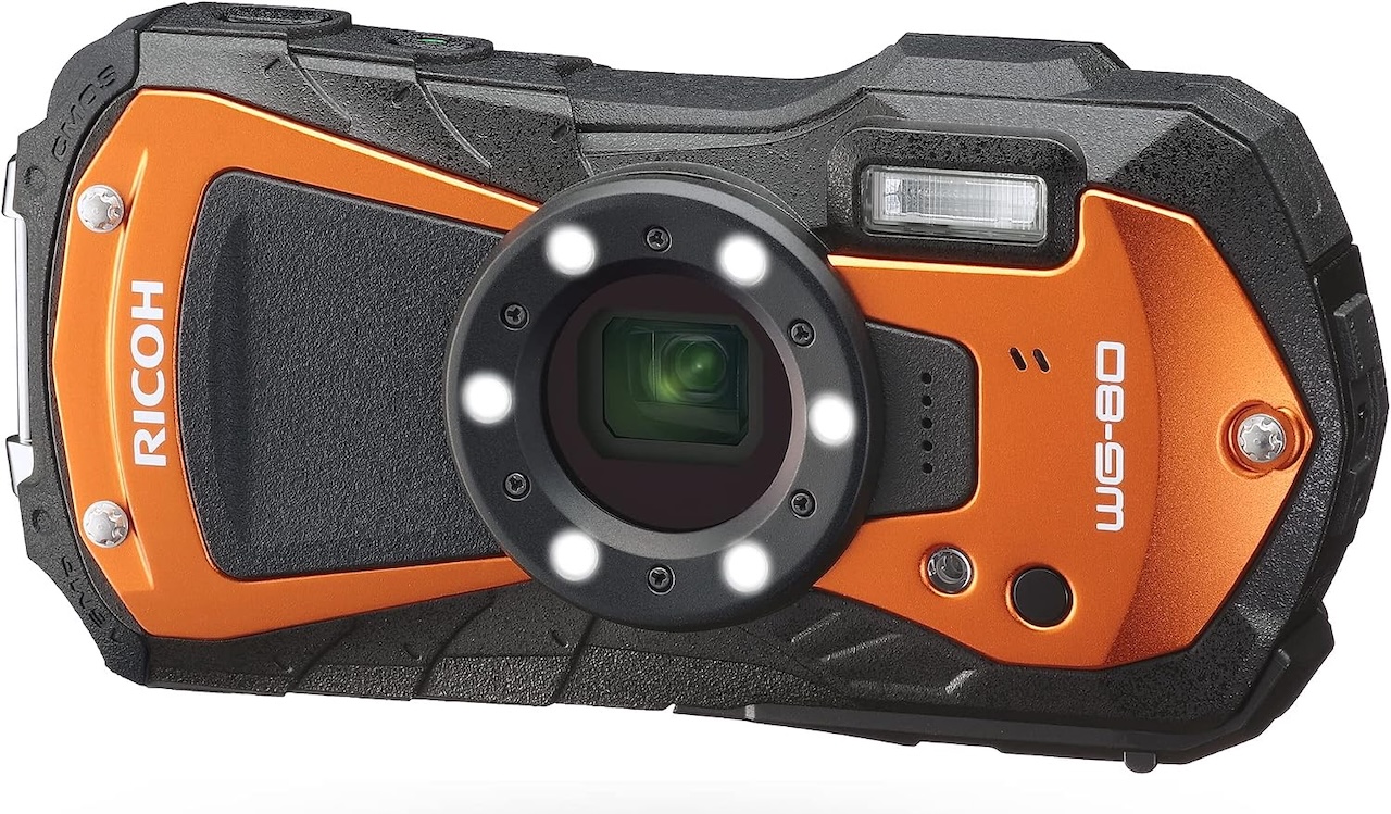 Ricoh WG-80 Orange Waterproof Digital Camera Shockproof Freezeproof Crushproof