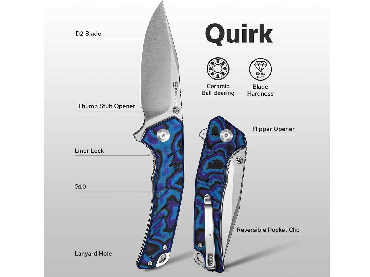 SENCUT Quirk Folding Pocket Knife for EDC