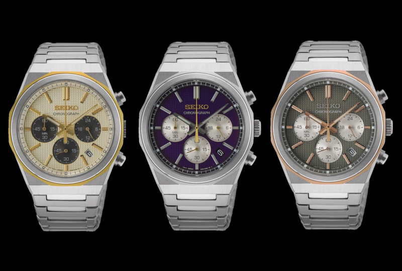 Seiko 0mm Chronographs Pair Sapphire With Everyday Quartz Convenience Cover