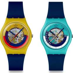 Swatch Round Unisex Casual Watch Bio-sourced Blue Quartz Water Resistant IF NOT Now, When?