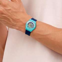 Swatch Round Unisex Casual Watch Bio-sourced Blue Quartz Water Resistant IF NOT Now, When 3