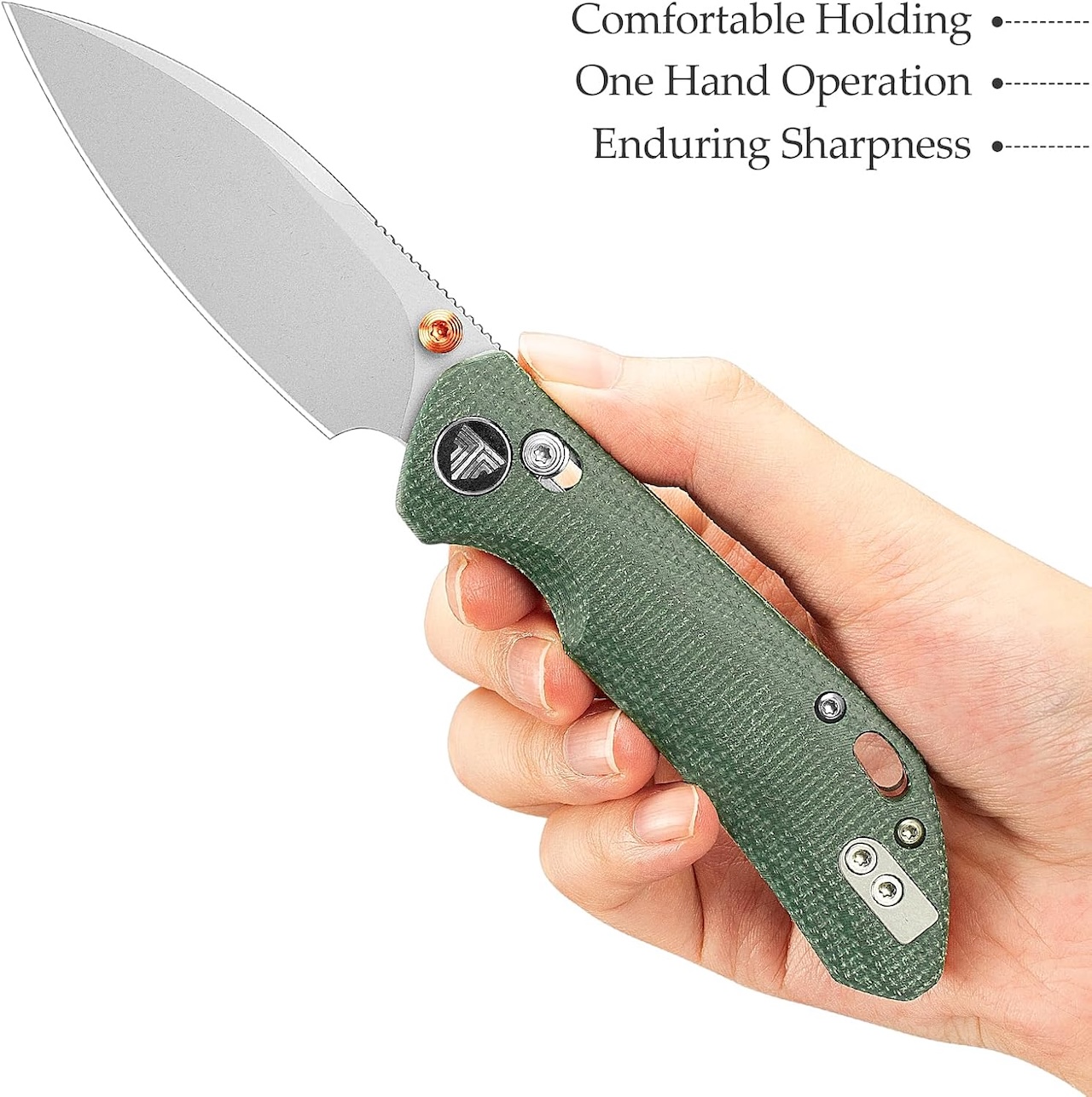 TRIVISA Pocket Knife, 2.99 inch14C28N Blade EDC Knife Otter-GM 