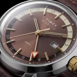 Timex Marlin Quartz GMT 40mm Leather Strap Watch