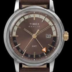 Timex Marlin Quartz GMT 40mm Leather Strap Watch