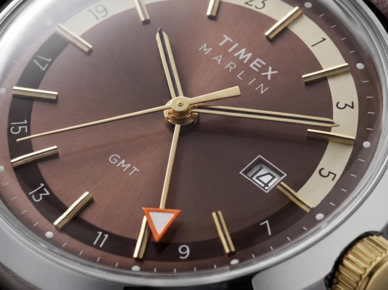 Timex Marlin Quartz GMT 40mm Leather Strap Watch