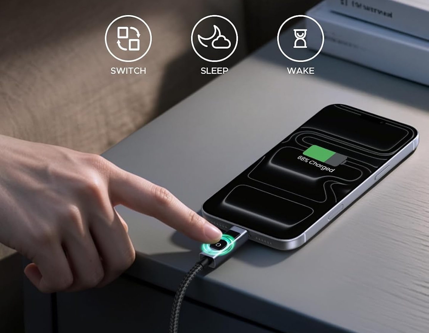 UGREEN Nexode 240W USB-C to USB-C Cable with TFT Smart Display