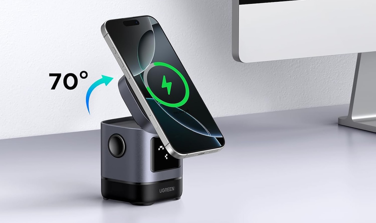 UGREEN Uno Qi2 15W 2-in-1 Foldable Wireless Charger Stand 4