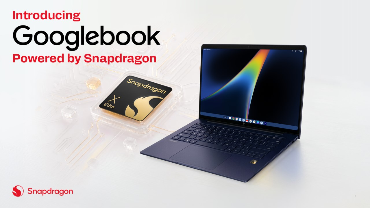 Qualcomm illustration announcing the Googlebook platform powered by Snapdragon X Elite