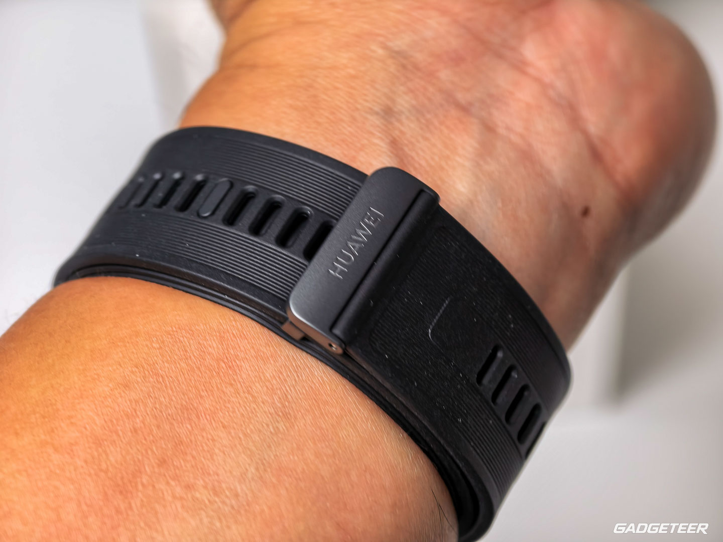 Watch D3 strap fastened around Vincent's wrist