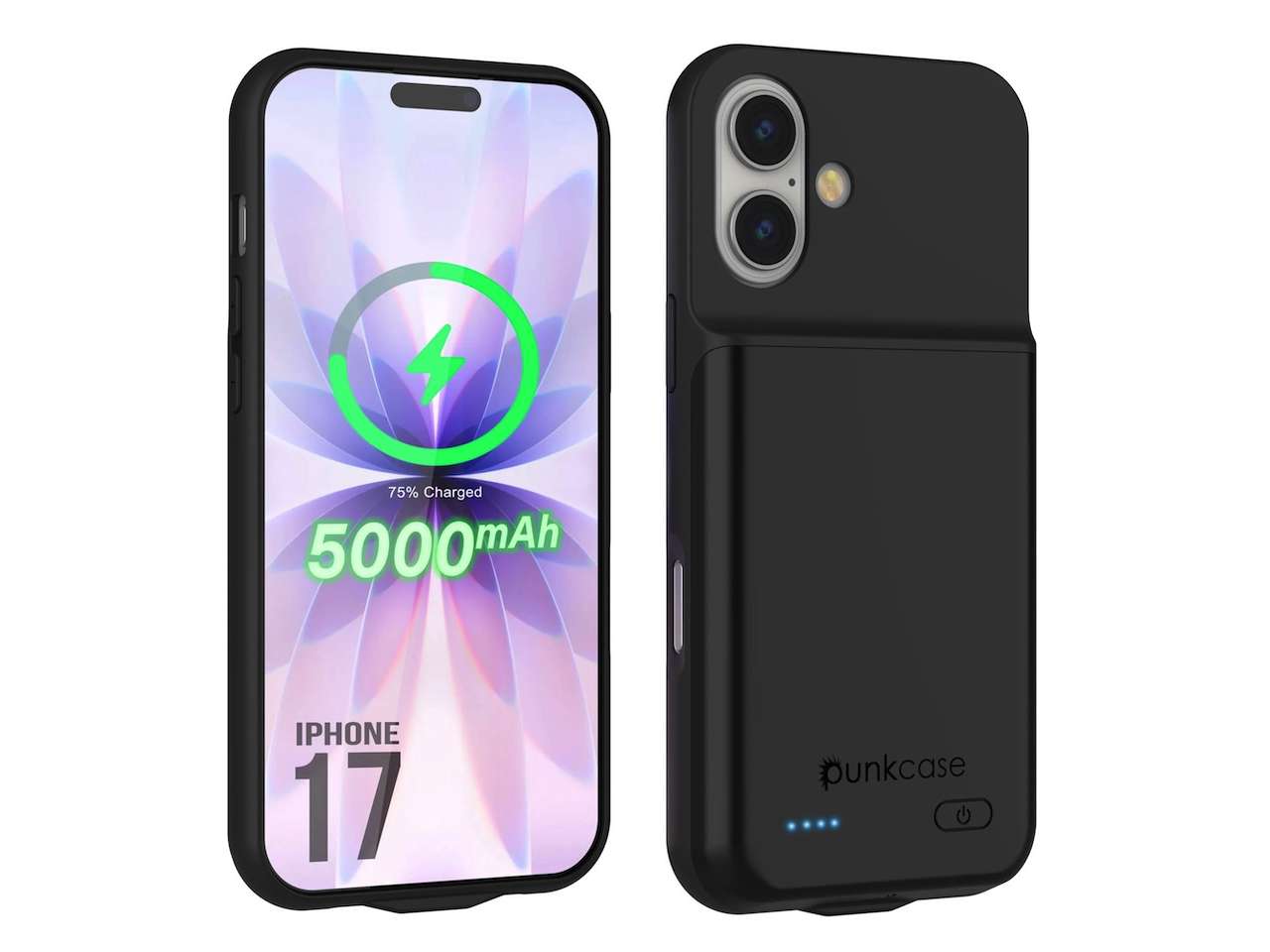 iPhone 17 Battery Case, PunkJuice 5000mAH Fast Charging Case