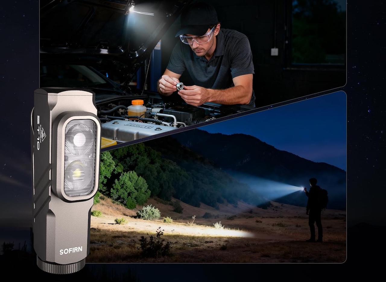 sofirn ST10 EDC Flashlight 1000 Lumens Rechargeable, Red Light