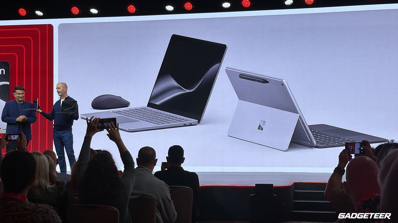 Microsoft showing the compact Surface Pro and Surface Laptop together at Snapdragon Summit