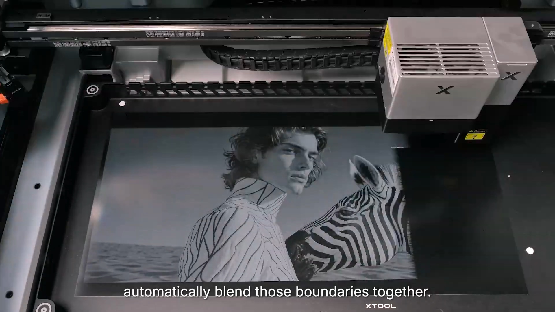 X1 software blends the boundaries between engraved zones