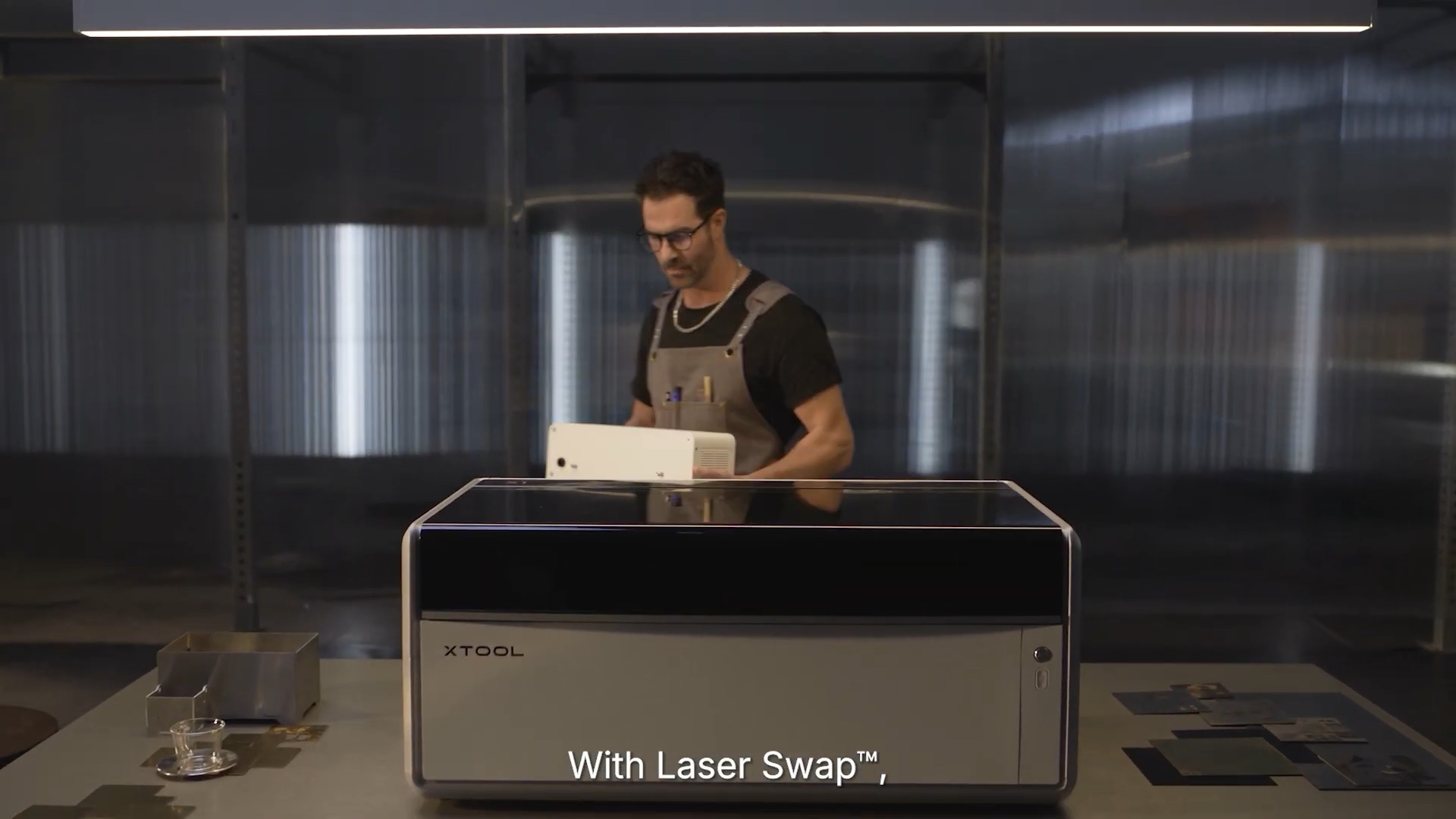 X1 laser source can be swapped to suit different materials