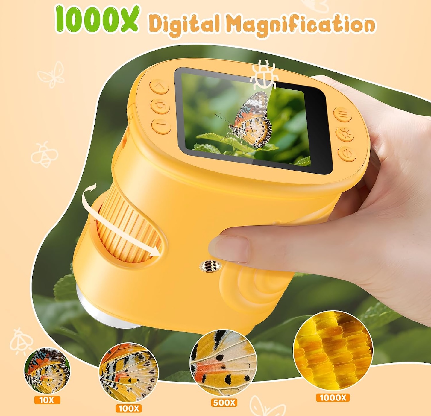 2 1000X Handheld Digital Microscope for Kids