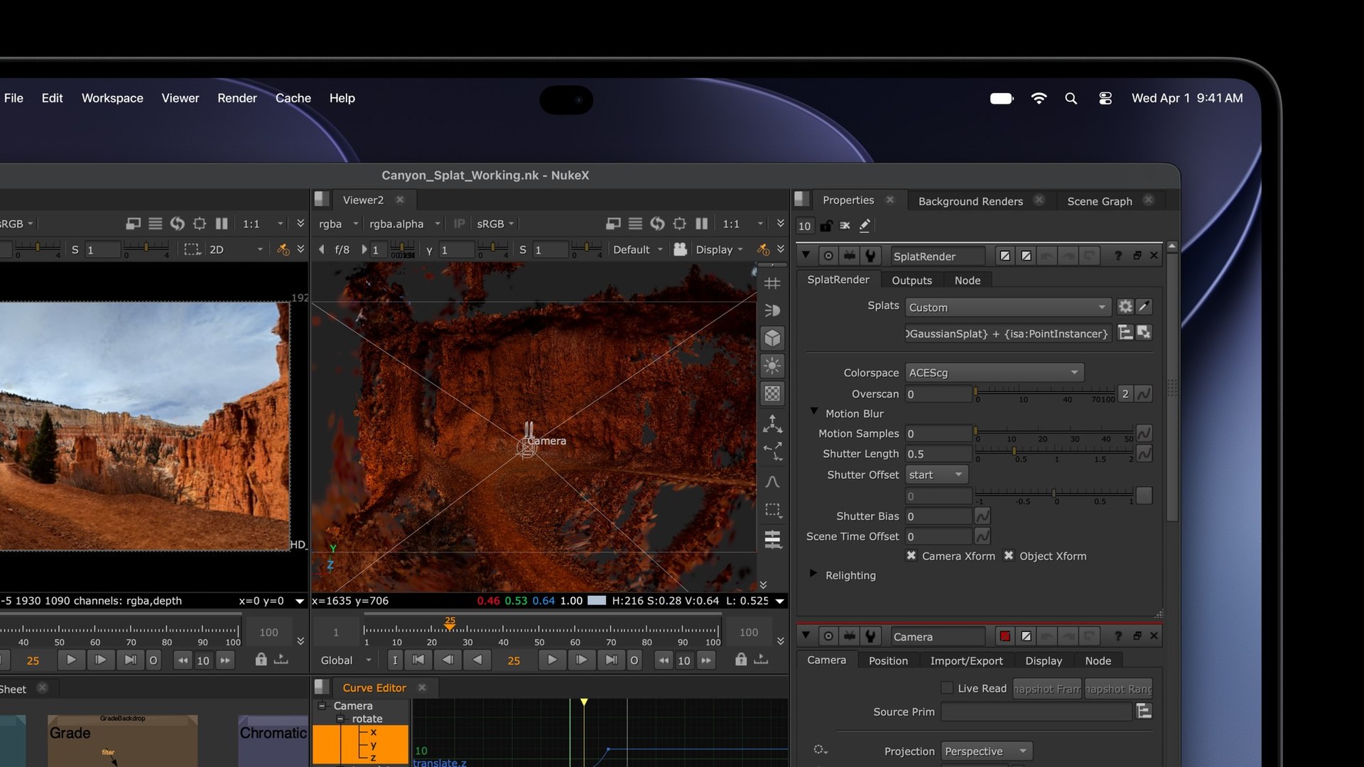 An open MacBook Pro with PROLED XDR Display shows Foundry’s Nuke.