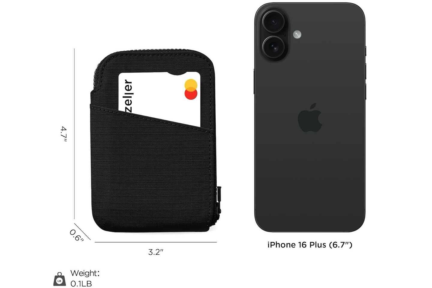 ALPAKA Zip Card Pouch RFID Blocking Mini Card Wallet Black