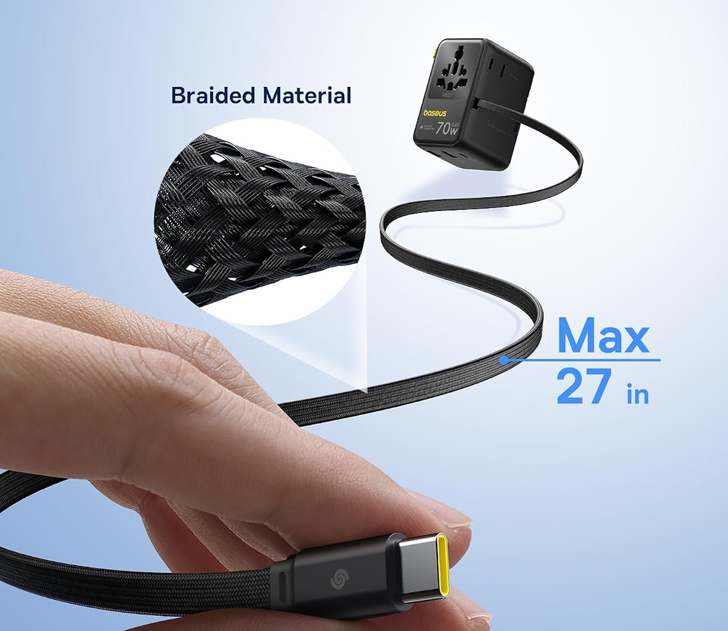 Baseus 70W Universal Travel Adapter 6 in 1 International Plug Adapter 2