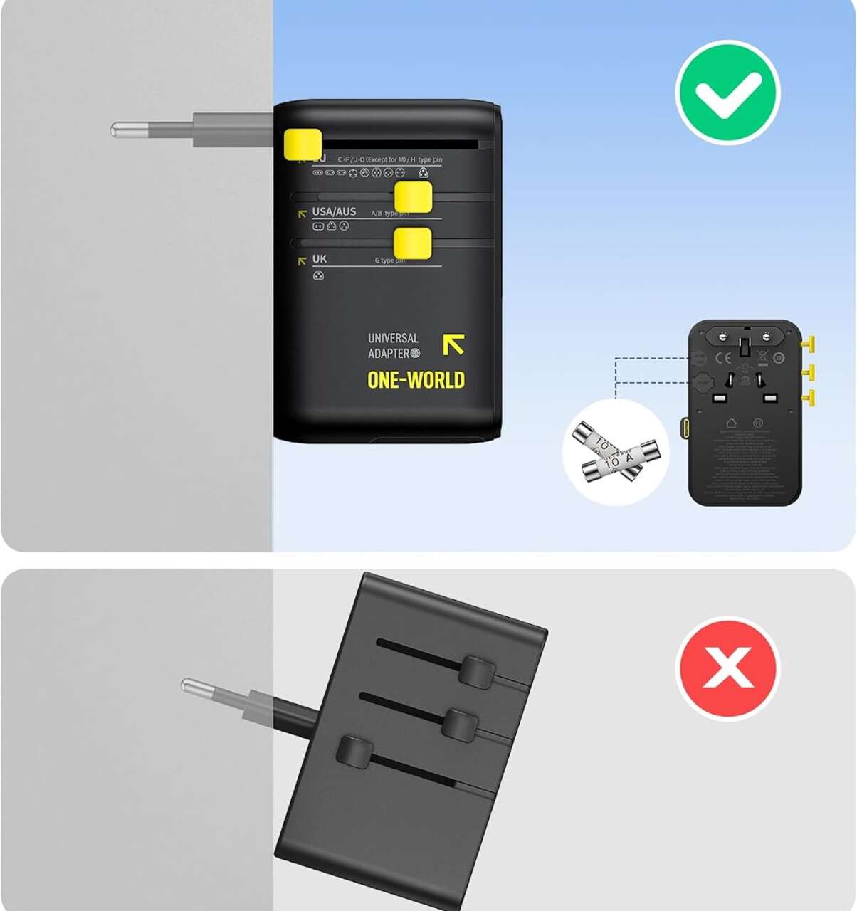 Baseus 70W Universal Travel Adapter 6 in 1 International Plug Adapter 4