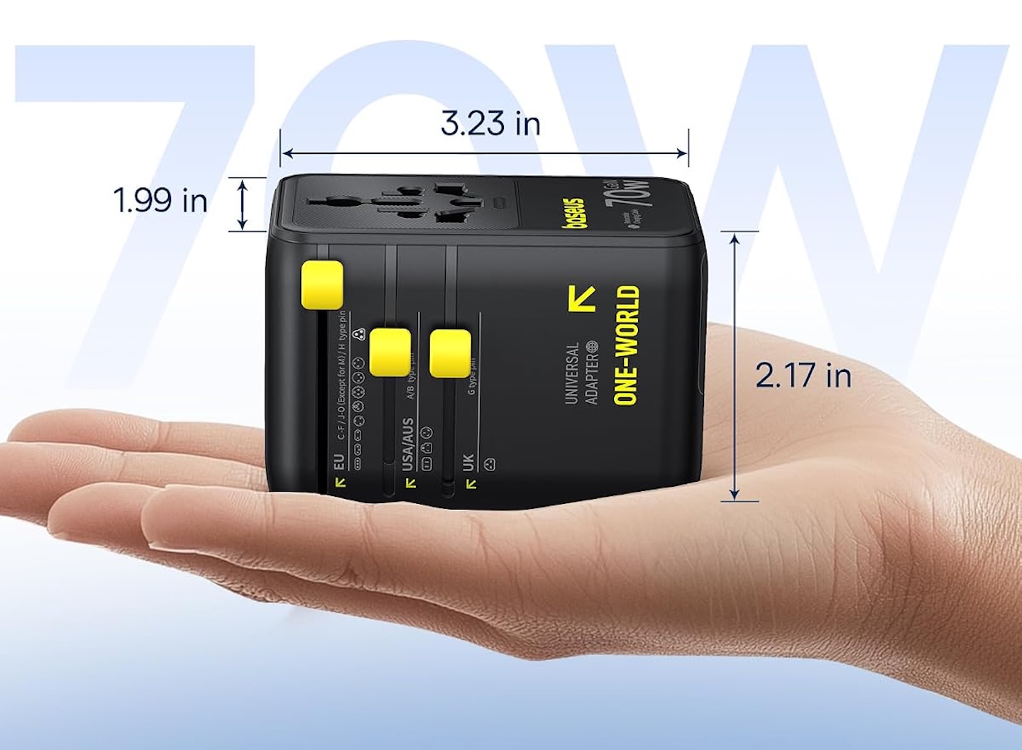 Baseus 70W Universal Travel Adapter 6 in 1 International Plug Adapter 5