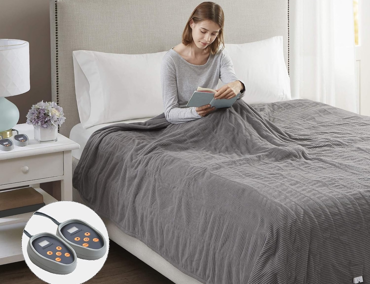 Beautyrest Heated Blanket Queen Micro Fleece Electric Blanket