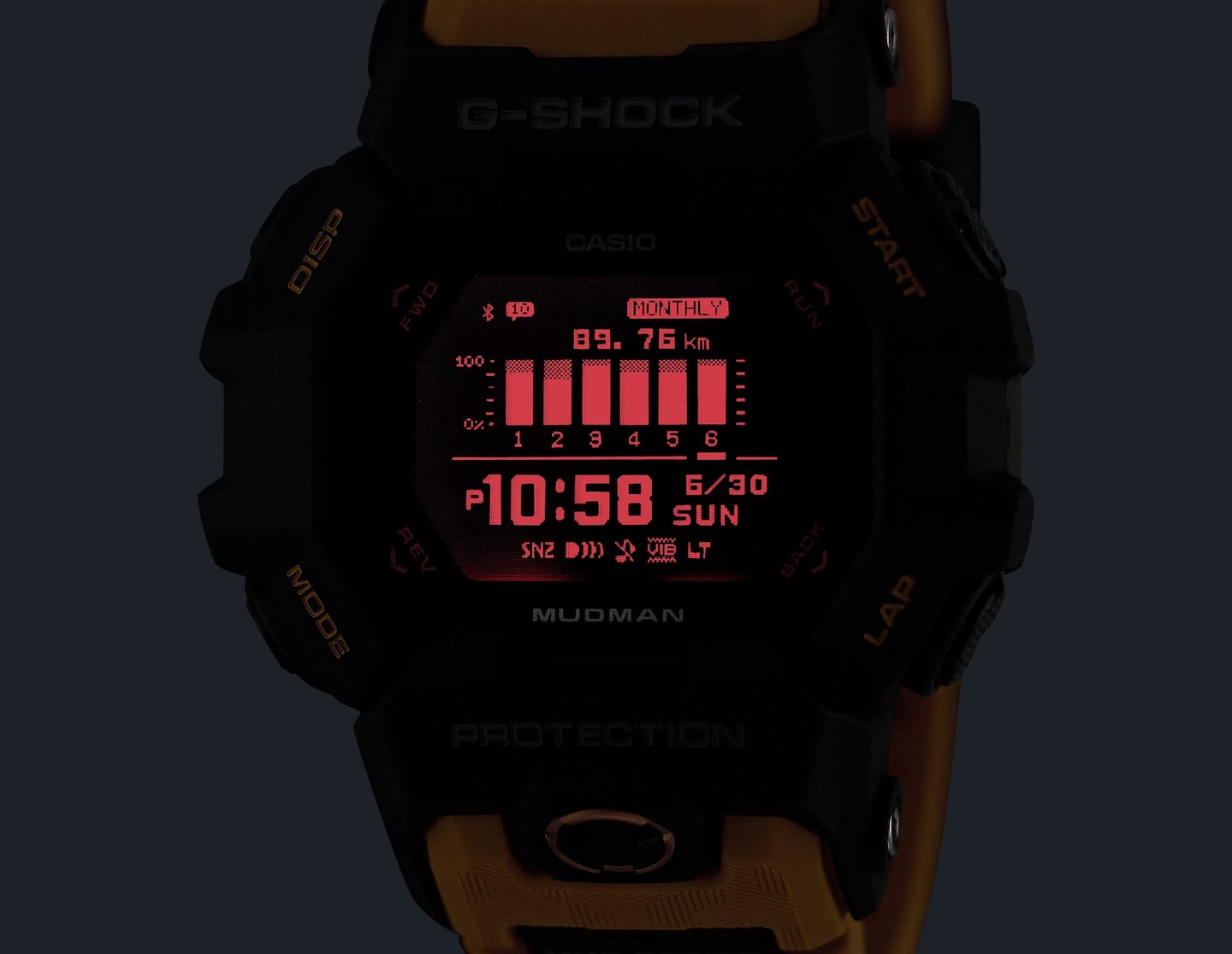 Casio Gshock GDG-B100-1A5_LED