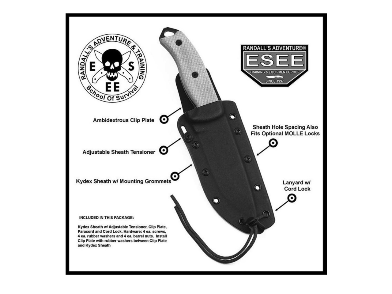 ESEE Authentic Model 5 Tactical Survival Fixed Blade Knife 4
