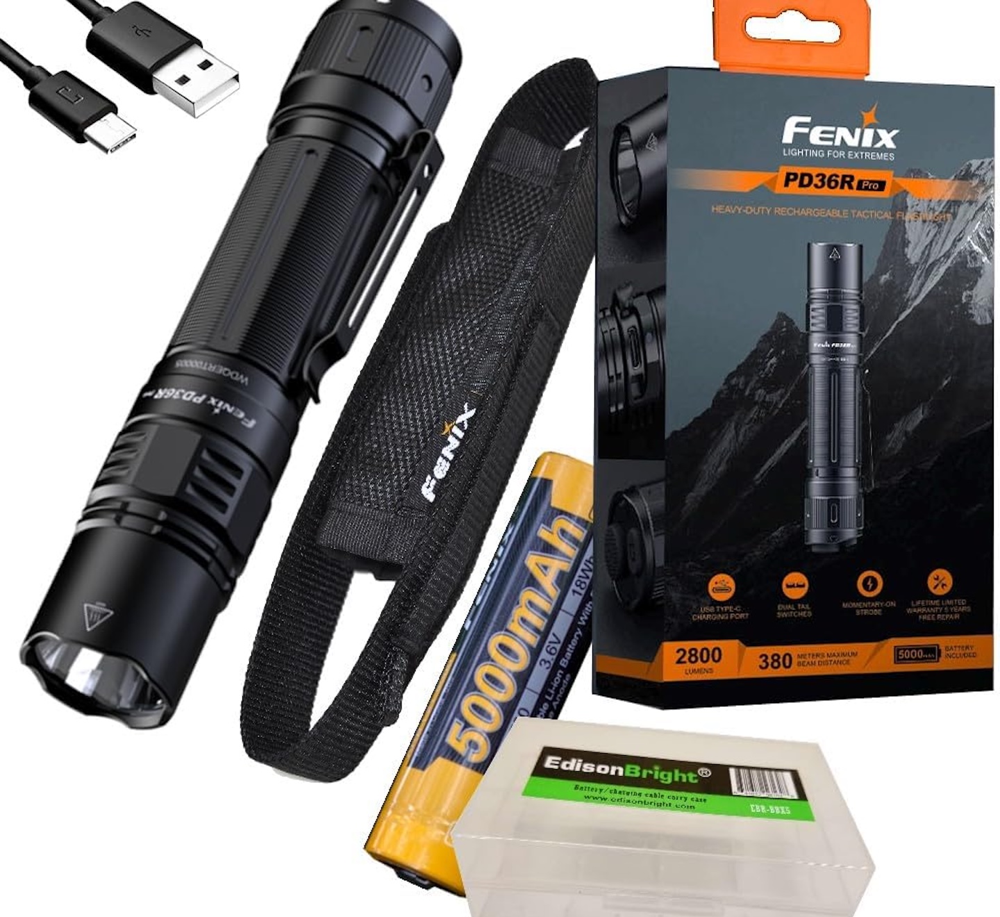 Fenix PD36R Pro 2800 Lumen USB Rechargeable LED Tactical Flashlight