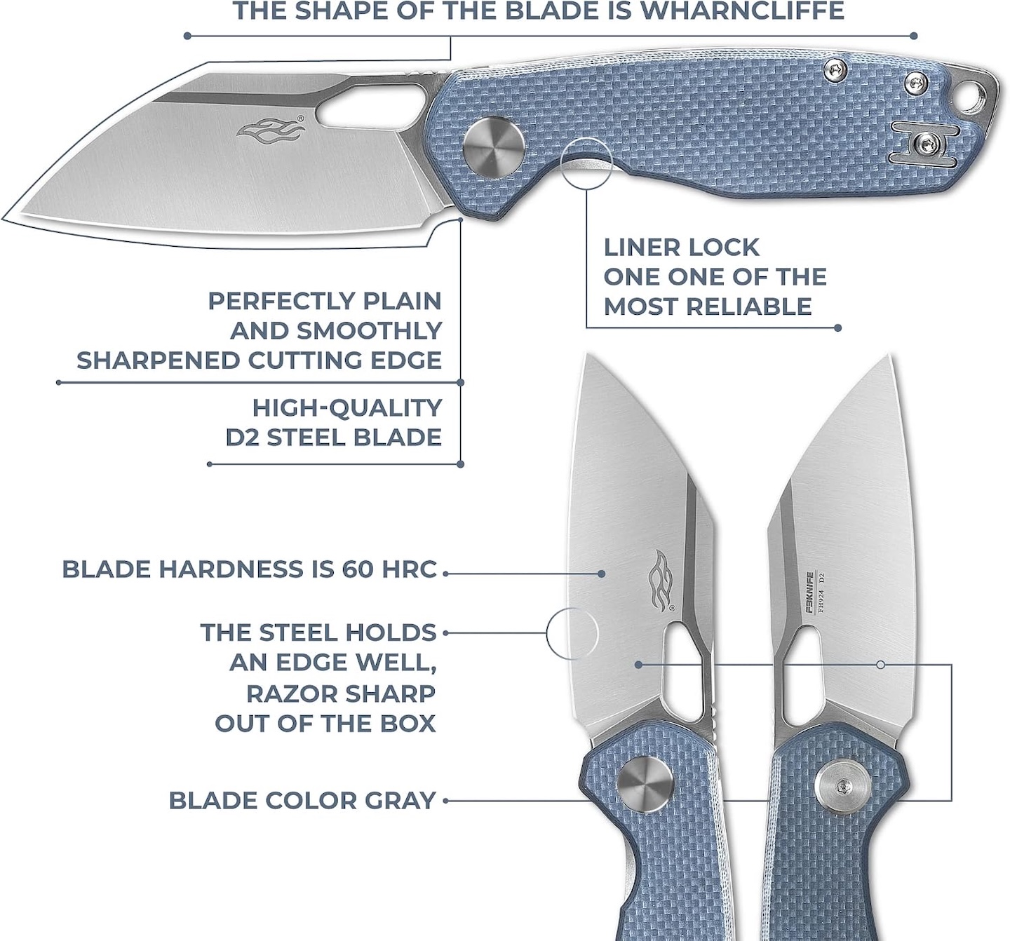 Firebird GANZO FH924-GY Pocket Folding Knife Wharncliffe