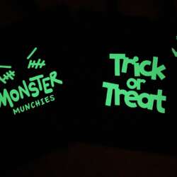 Glowing lettering and faces on Cricut Halloween candy bags