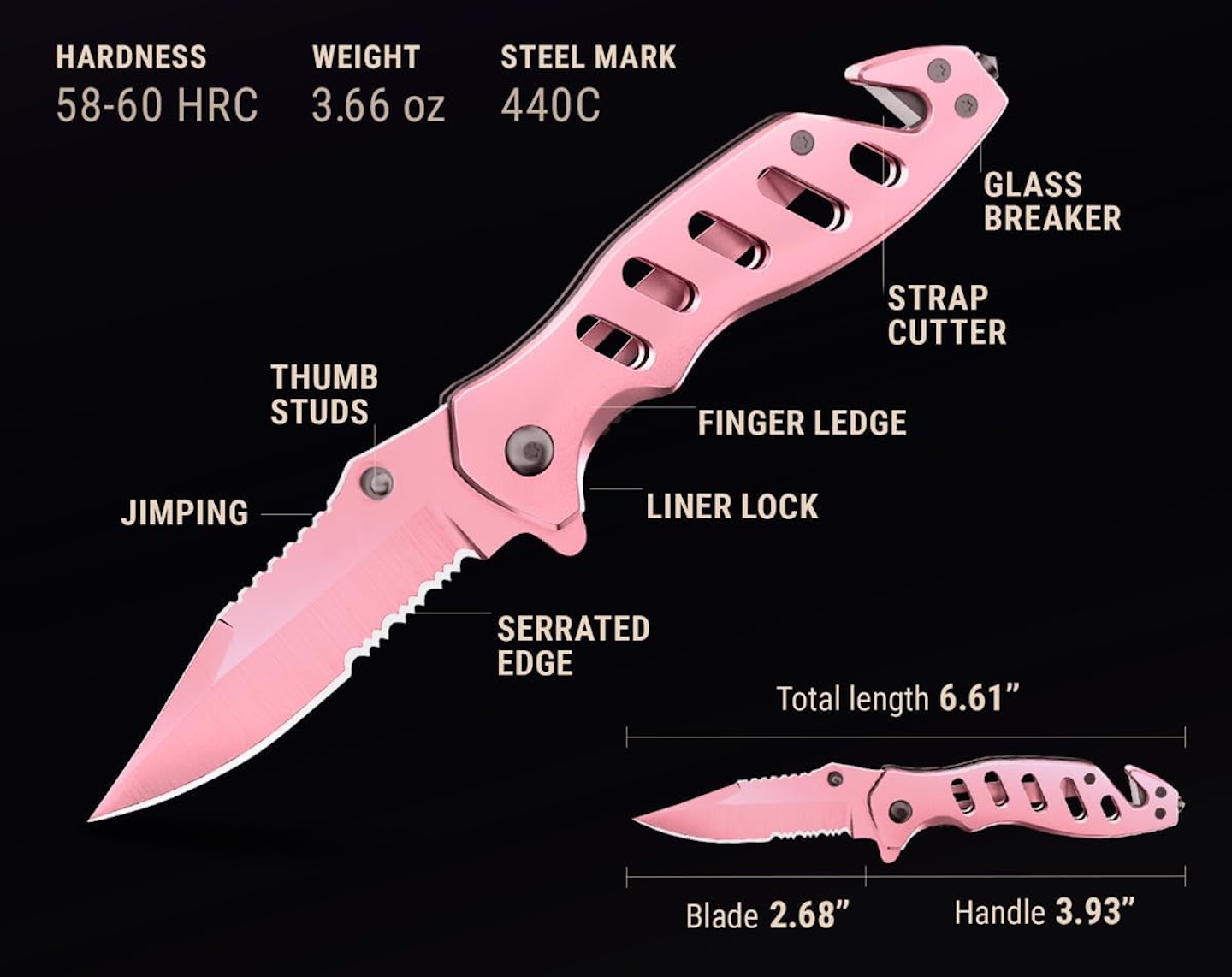 Good Worker Pink Pocket Knife for Women
