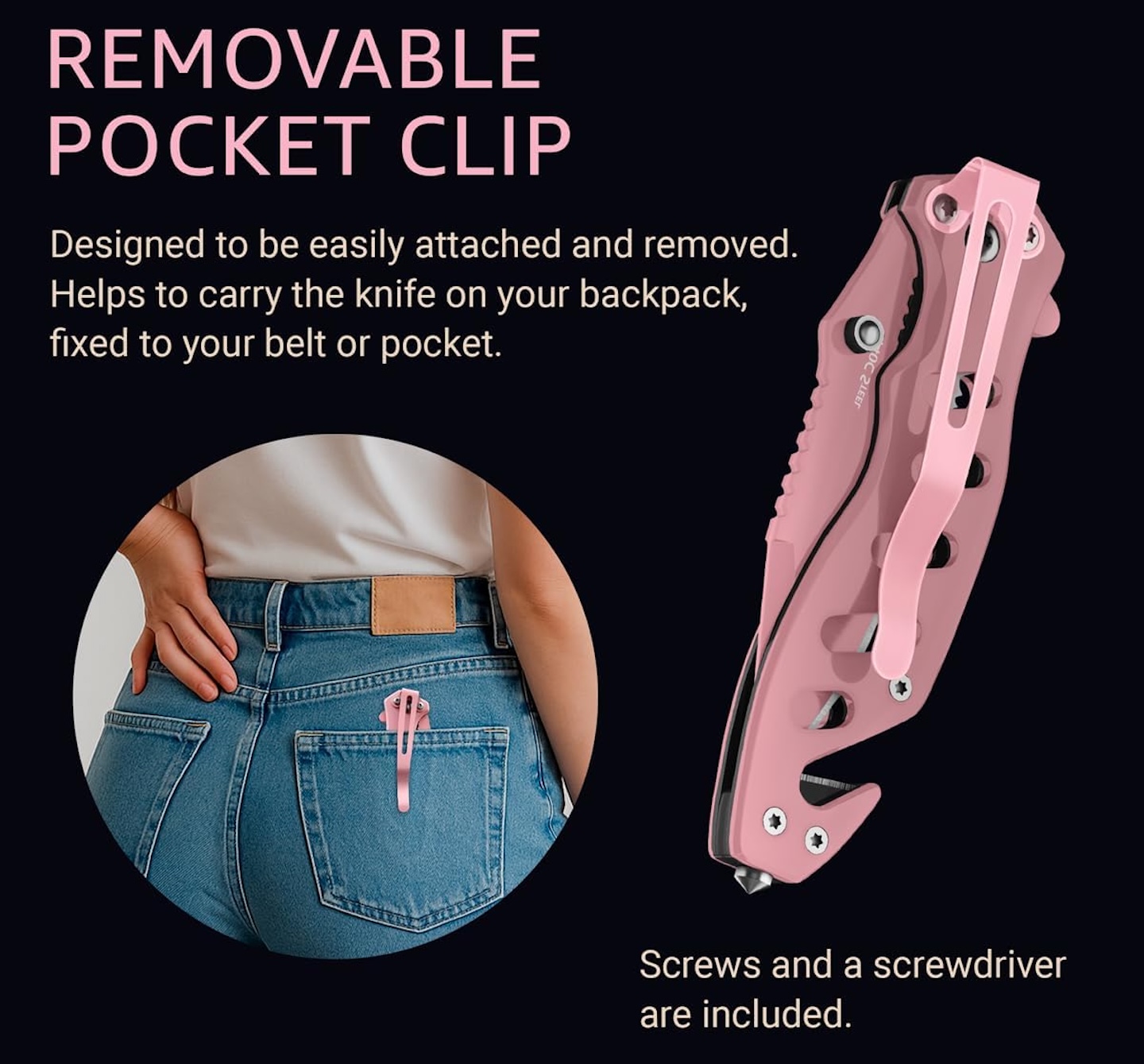 Good Worker Pink Pocket Knife for Women