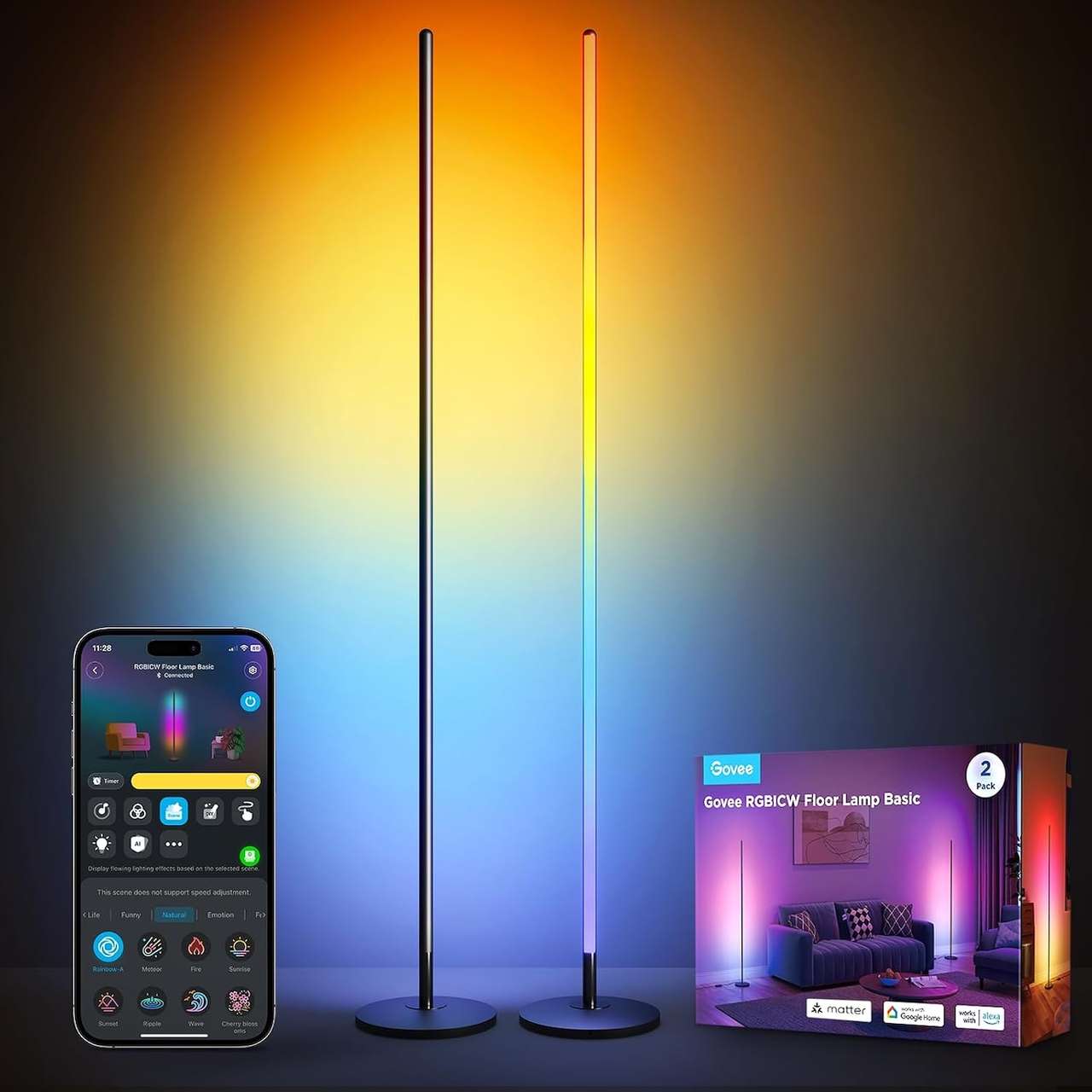 Govee RGBIC Floor Lamp Basic 2 Pack