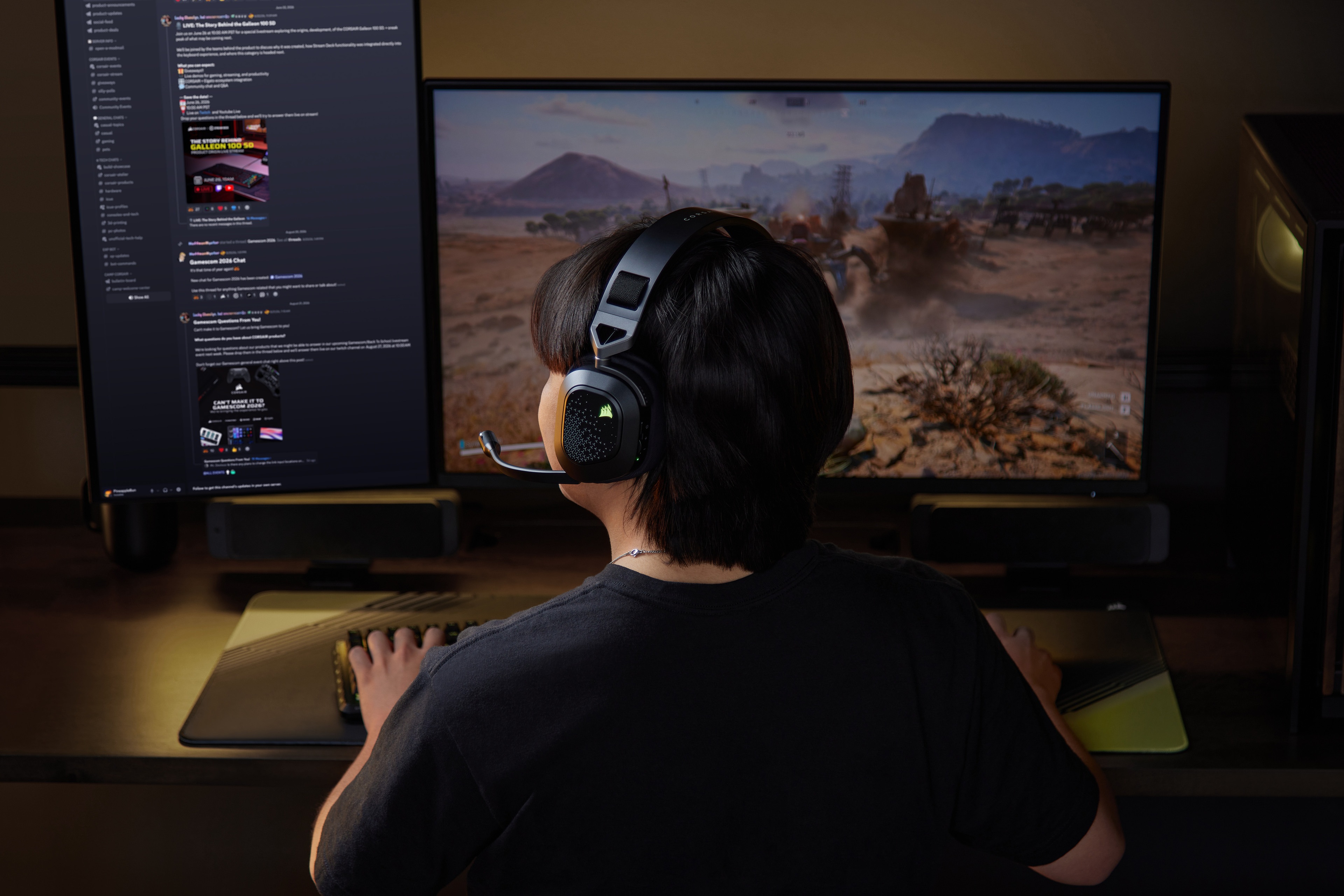 The HS80 v2 MAX keeps a 2.4GHz game connection active alongside Bluetooth audio from a second device.