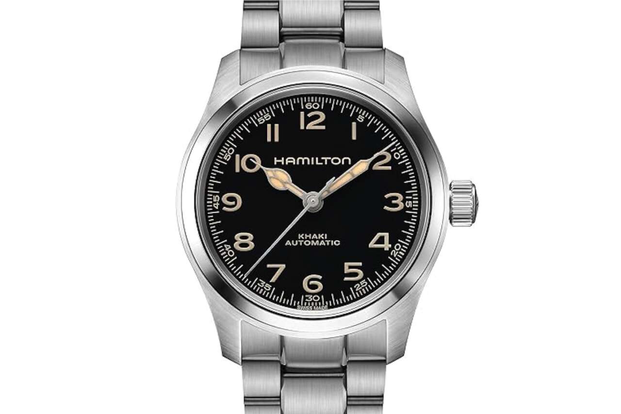 Hamilton Khaki Field Murph Automatic Mens Watch 38mm Stainless Steel Case Swiss Made Black Dial Analog