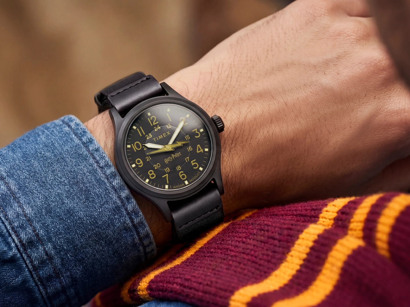 Harry Potter x Timex Bolt Expedition® Scout 40mm Leather Strap Watch