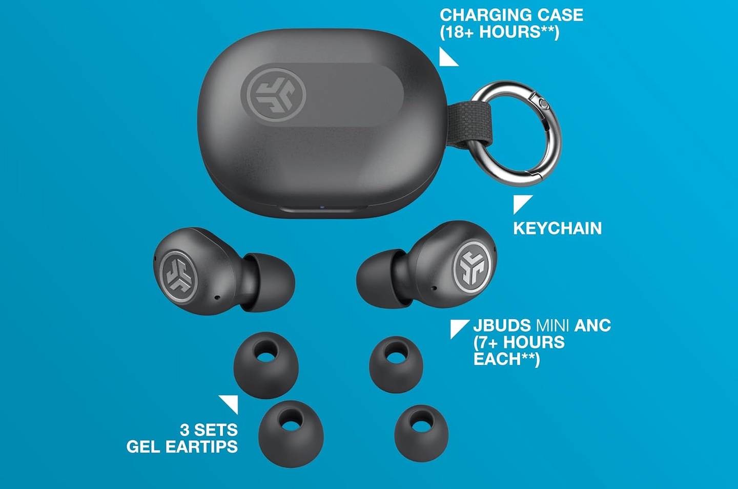 JLab JBuds Mini ANC True Wireless Earbuds with Apple Find My