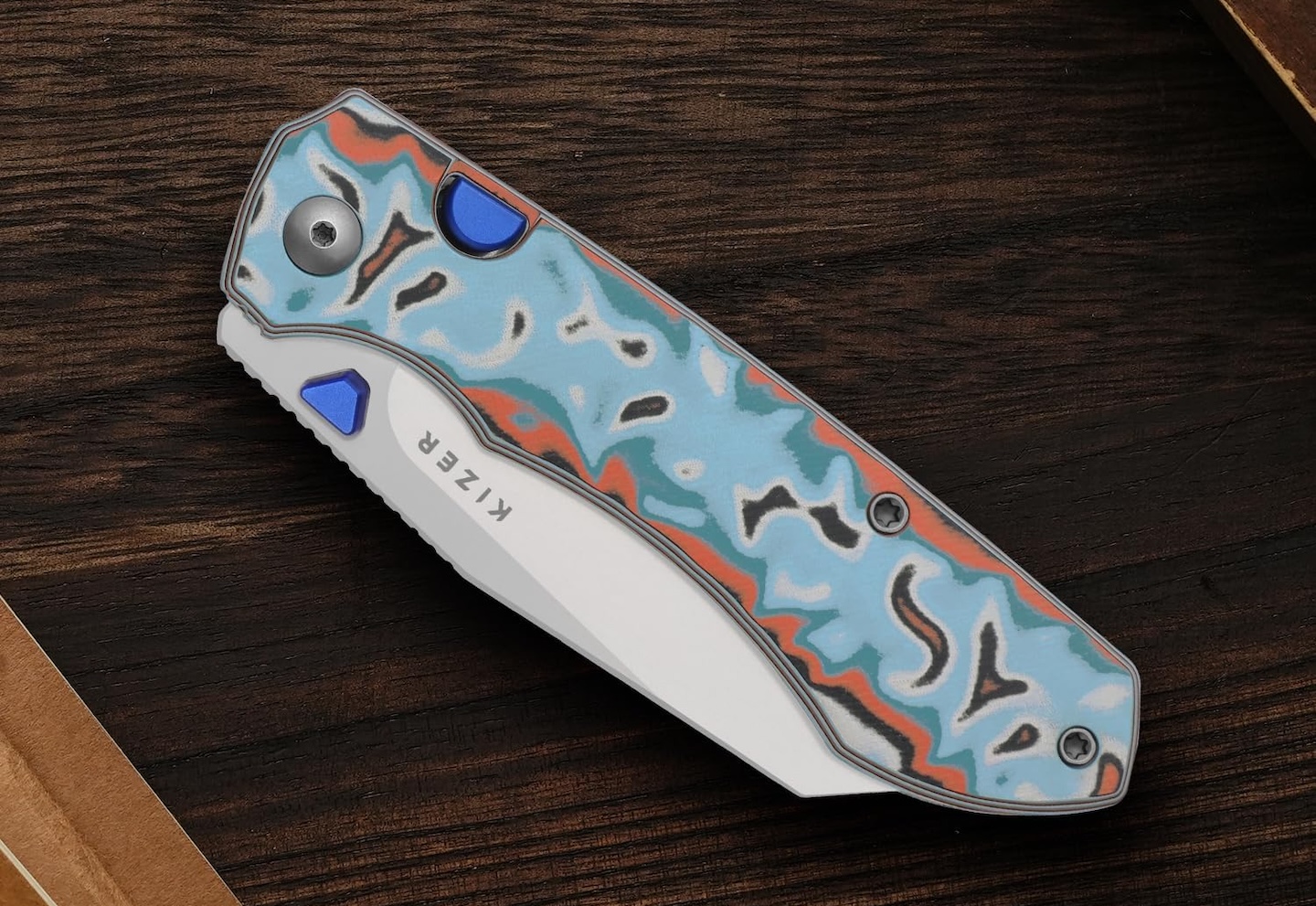 Kizer Wharning Pocket Knife N690 Blade Vortex Micarta V3738BW4 Images