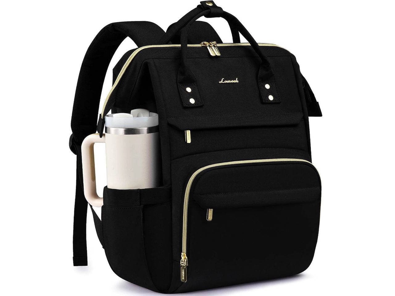 LOVEVOOK Laptop Backpack for Women with Giant Tumbler Holder Pocket