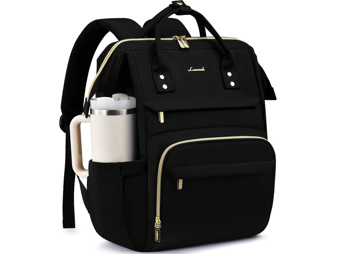 LOVEVOOK Laptop Backpack for Women with Giant Tumbler Holder Pocket