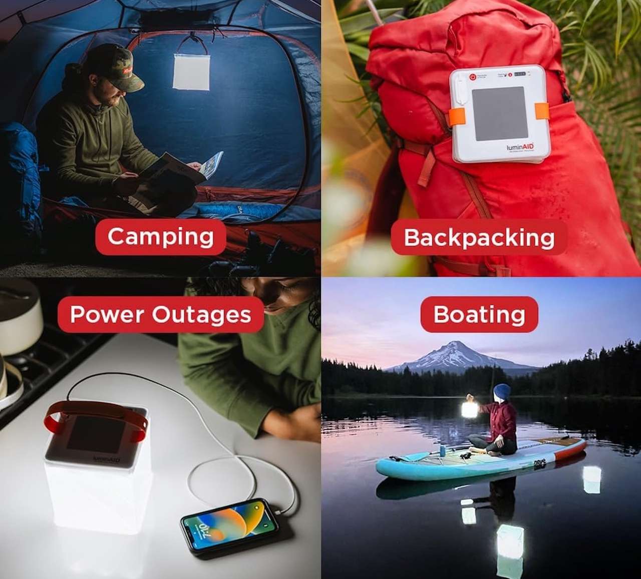 LuminAID Max 2 in 1 Inflatable Solar LED Camping Lantern Phone Charger