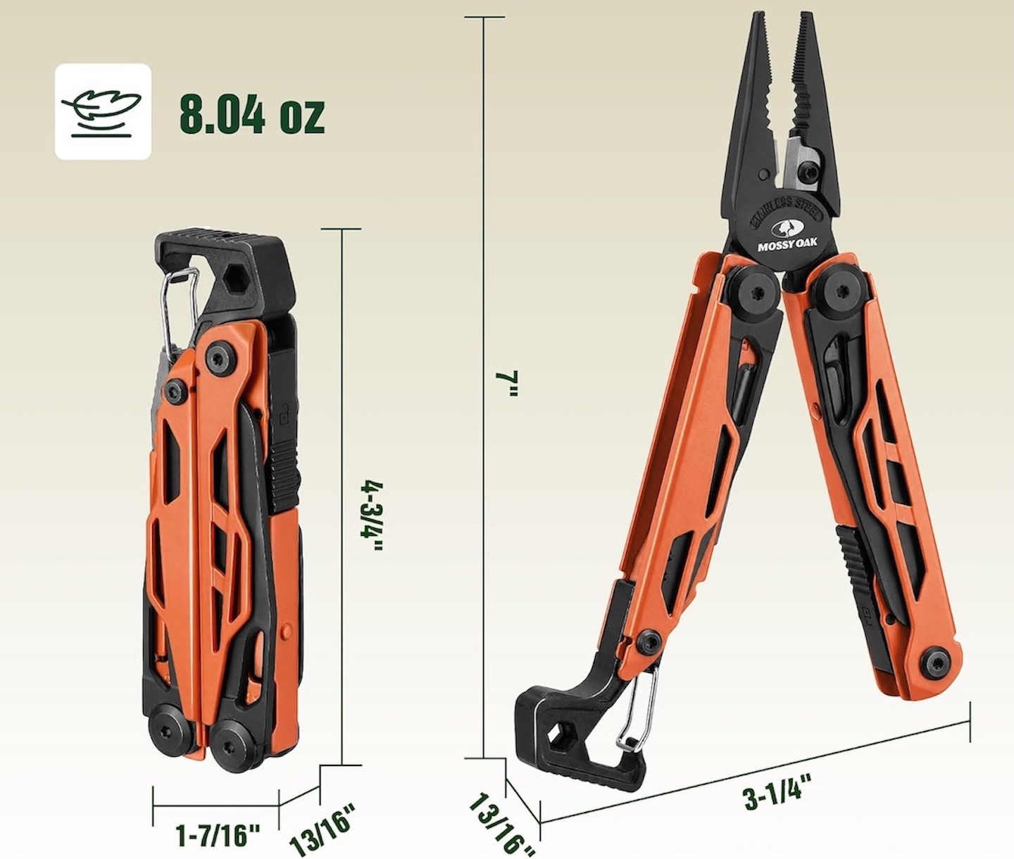 MOSSY OAK 27-in-1 CNC-Machined Multitool Pliers 2