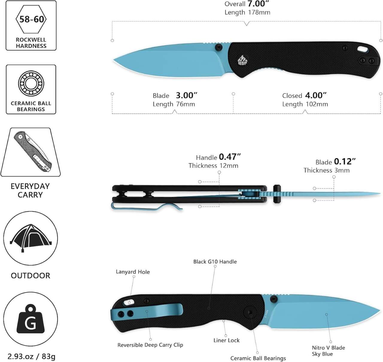 QSP Ferret Folding Pocket Knife