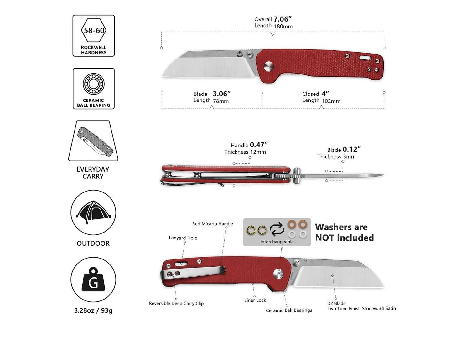 QSP Penguin V2 Folding Pocket Knife 2