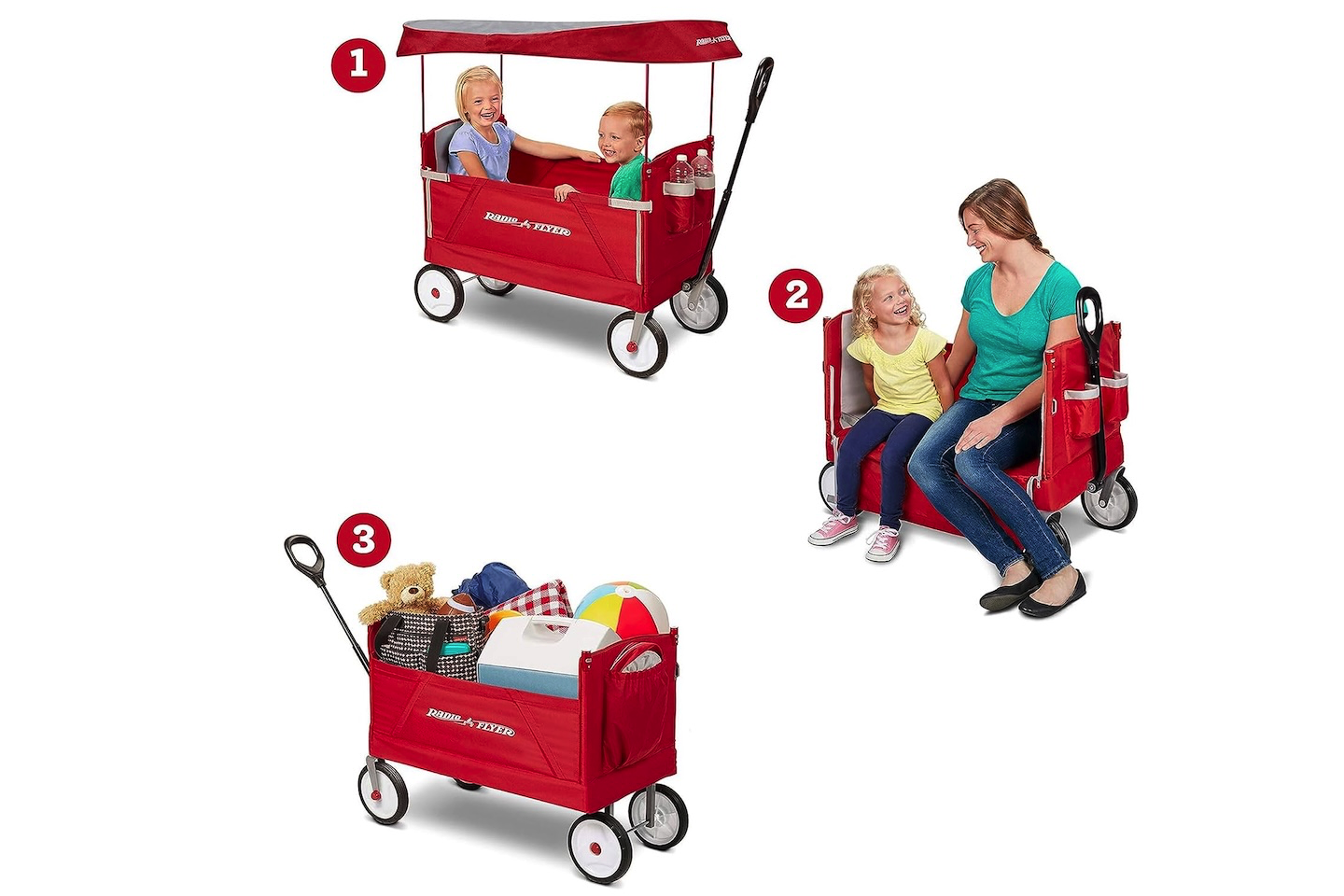 Radio Flyer 3 in 1 EZ Fold Wagon with Canopy