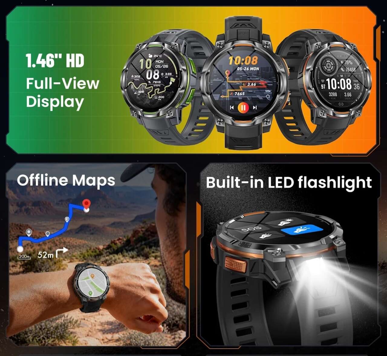 Rogbid Hero K1 Military Grade Smartwatch with Offline Maps 3