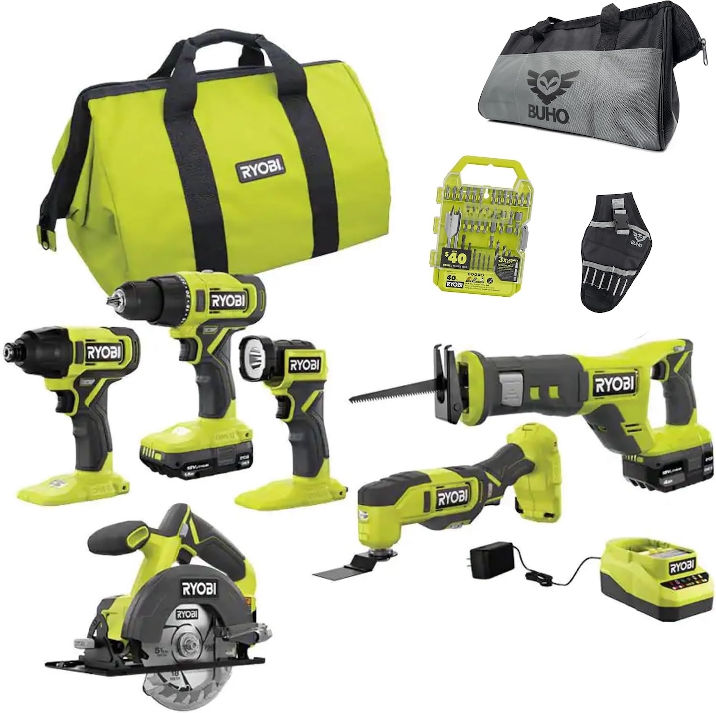 Ryobi 6 Power Tools Combo Kit Bundle