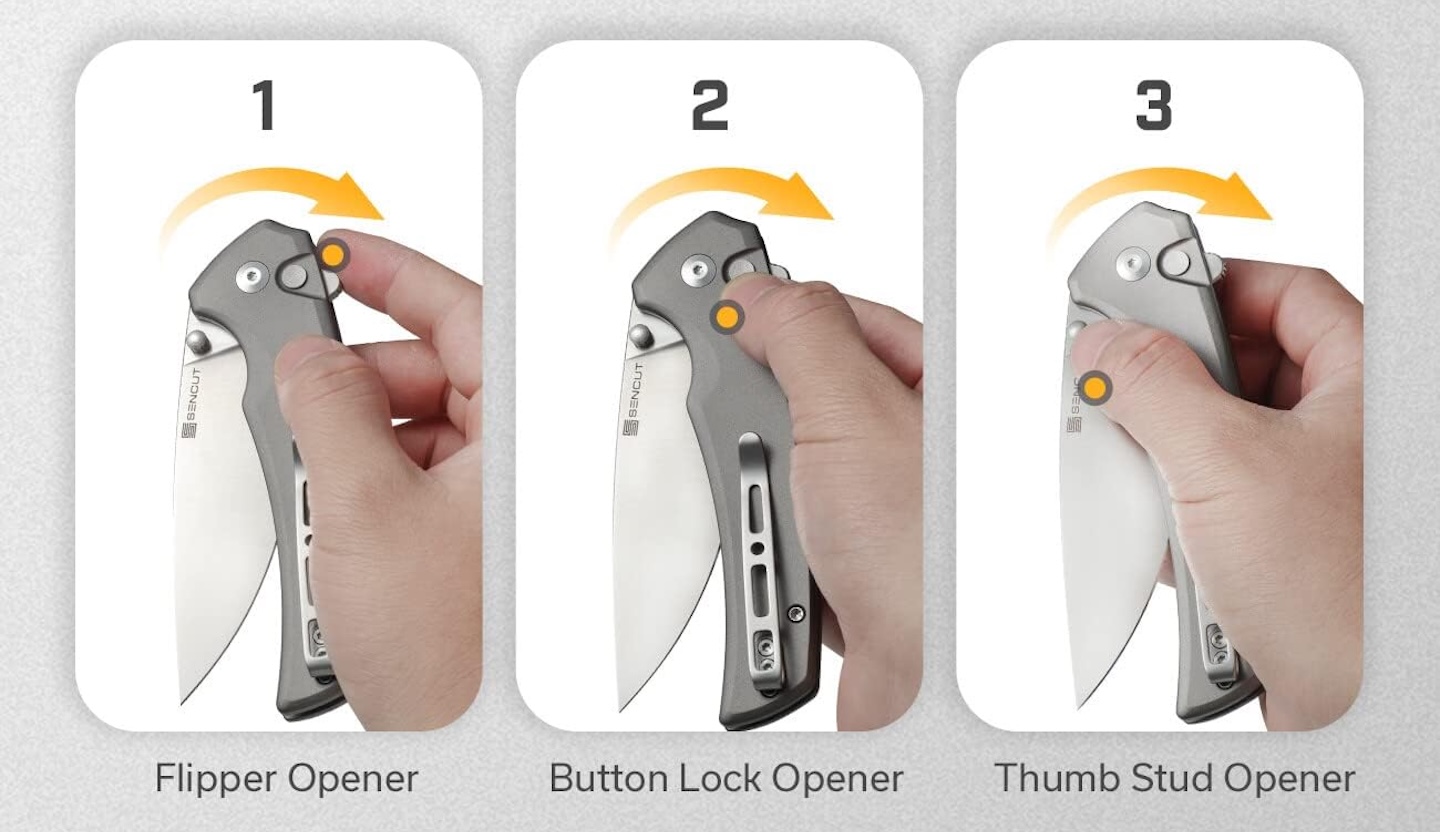 SENCUT Button Lock Pocket Knife for EDC